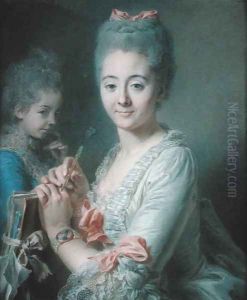 Madame Theodore Lacroix Drawing a Portrait of her Daughter, Suzanne Felicite Madame Theodore Lacroix Drawing a Portrait of her Daughter, Suzanne Felicite