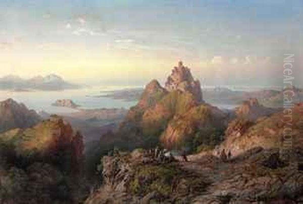 A View Of The Genoese Fortress At Balaklava by Carlo Bossoli