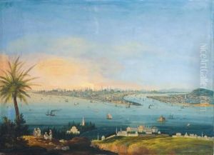 Veduta Di Costantinopoli Con Il Bosforo by Carlo Bossoli