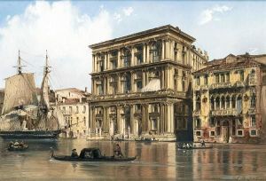 On The Grand Canal, Venice by Carlo Bossoli