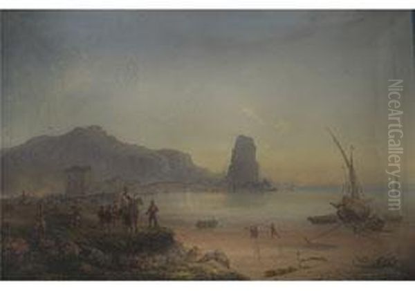 Mittelmeerlandschaft Mit 
Historischer Szenerie Der Italienischen Befreiungskriege Unter Garibaldi - view 1