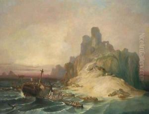 Shipwreck off the Coast (Naufragio en la costa) by Eugenio Lucas Velazquez