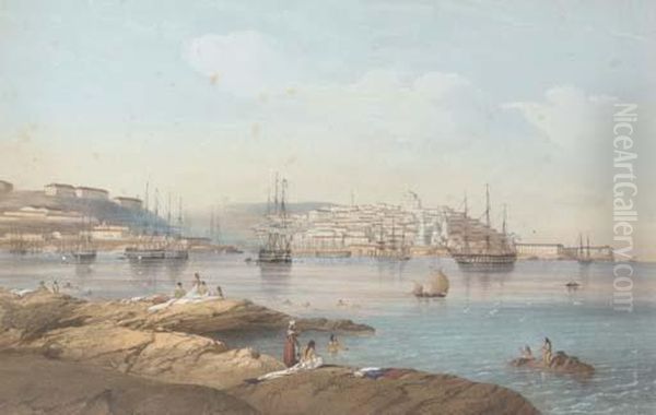 Scenery Of The Crimea:
Sebastopol; Reitch Seen From The Highroad To Jenikala; Prince
Waranzoff's Palace In Alupka; Steppes Between Serokop And Semferopol,
And Two Others by Carlo Bossoli