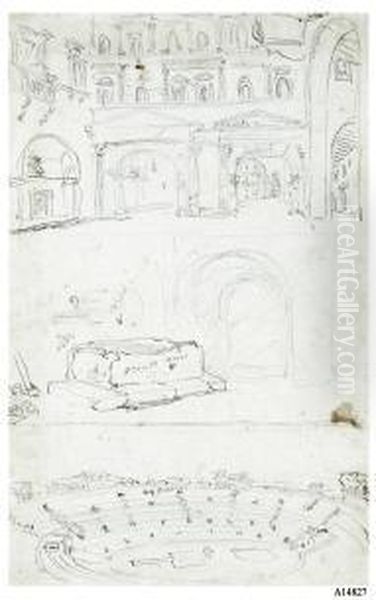 Lotto Di Quattro Disegni: - view 1