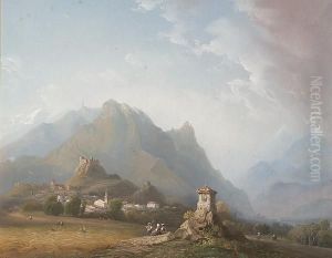 View Over The Cenis Valley, Italy by Carlo Bossoli