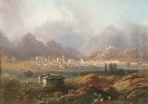 View Of A Continental City by Carlo Bossoli