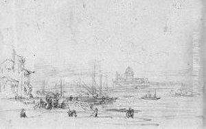 Londra - Sul Tamigi by Carlo Bossoli