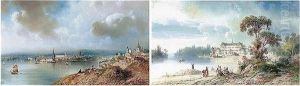 Stockholm And Drottningholm: A Pair Of Capriccio Views by Carlo Bossoli