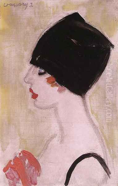 Woman in Profile with Black Turban - view 1