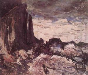 Rocky Landscape c. 1920 by Janos Vaszary