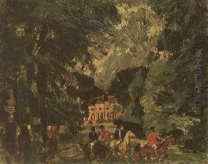 Riders in the Park 1919 by Janos Vaszary