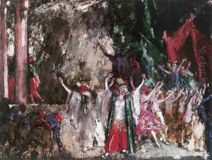 Theatrical Scene Finale 1923 by Janos Vaszary