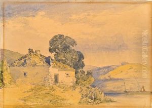 Landscape With Stone Cottage And Fishing Punt