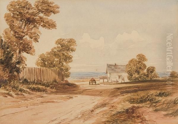 Landscape With Horse And Cart Before A Cottage - view 1