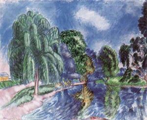 Park at Tata 1909 by Janos Vaszary