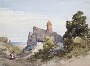 Woman Before A Cottage by John Callow
