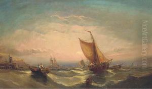Fishing Boats Off The South Coast by John Callow