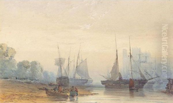 Shipping In An Estuary At Low Tide - view 1