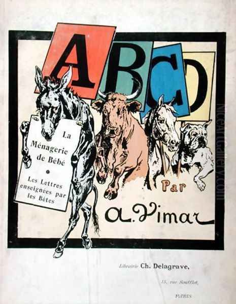 Front cover of the childrens alphabet, La Menagerie de Bebe, Les Lettres enseignees par les Betes, c.1910 - view 1