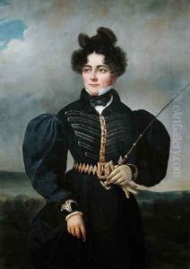 Portrait of Sophie Daw, Baronne de Feucheres, 1830 by Alexis Leon Louis Valbrun