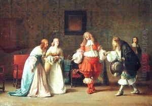 Mascarille Presenting Jodelet to Cathos and Madelon, 1865 by Jean Hegesippe Vetter