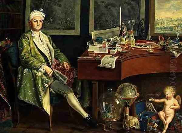 A Collector En Deshabille in his Study, 1768 - view 1