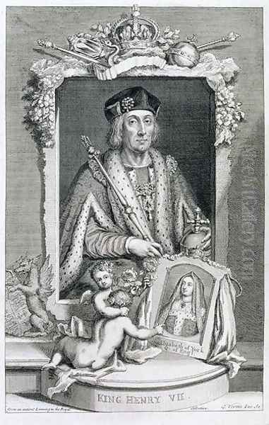 Henry VII 1457-1509 King of England from 1485, after a portrait in the Royal Collection, engraved by the artist - view 1