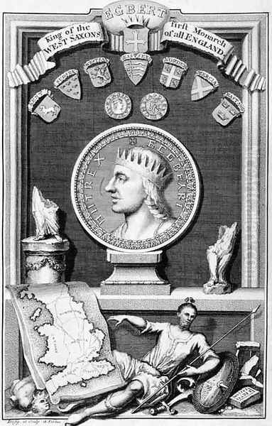 Egbert d.839 King of the West Saxons, First Monarch of all England, engraved by the artist - view 1