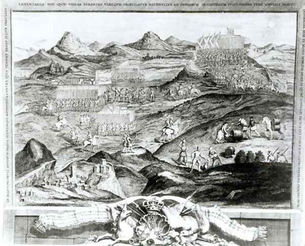 The Battle Array of Carberry Hill near Edinburgh with the Surrender of Mary, Queen of Scots to the Confederate Lords of Scotland and the Escape of Earl Bothwell in 1567, engraved by the artist, 1743 - view 1