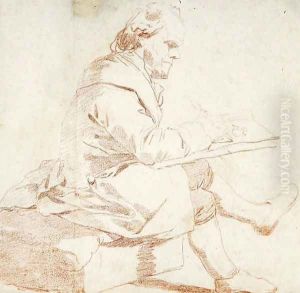 An artist sketching by Francois-Andre Vincent