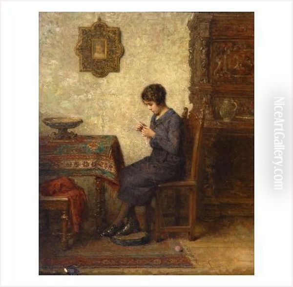 Femme Tricotant - view 1