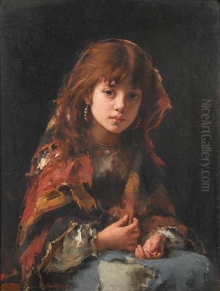 Portrait Of A Young Girl In A Shawl - view 1