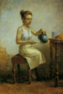 Madchen Mit Milchkanne