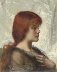 An Auburn Beauty by Alexei Alexeivich Harlamoff