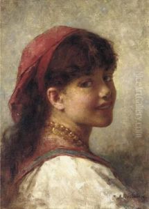 A Neapolitan Girl by Alexei Alexeivich Harlamoff