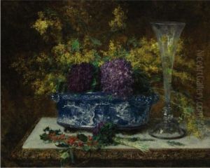 Still Life With Flowers And Holly