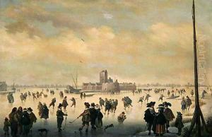 Skating Scene by Antoni Verstralen (van Stralen)