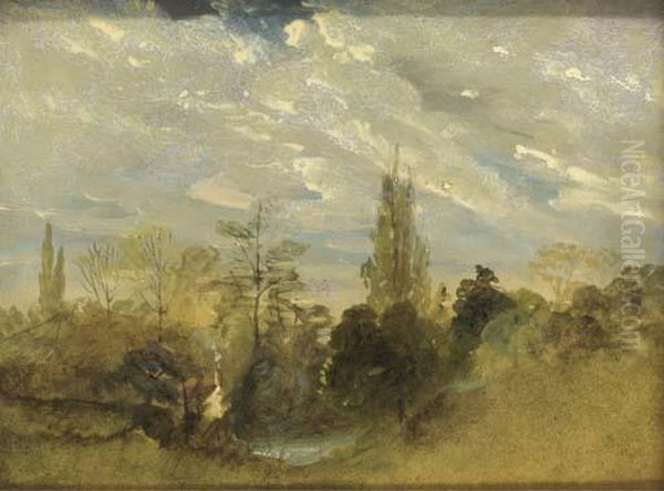 A Cottage In A Wooded River Landscape - view 1