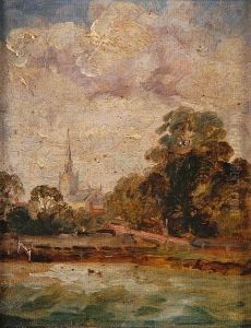 River With Church Beyond by Thomas Gainsborough
