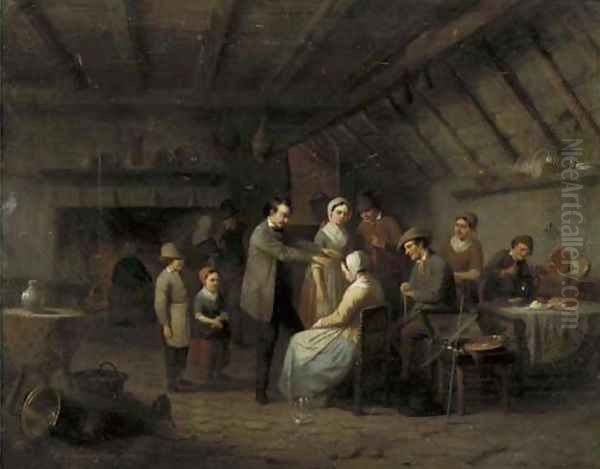Le magnetiseur treating a patient in a tavern - view 1