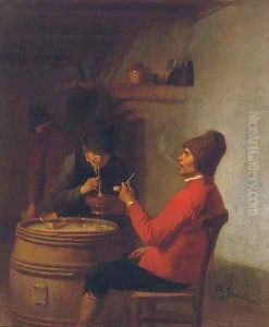 Smoking in the tavern by Charles Venneman
