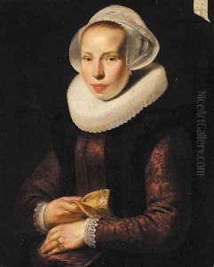 Portrait of a lady, aged 30 by Werner Jacobsz. van den Valckert