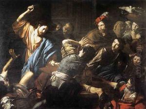 Christ Driving the Money Changers out of the Temple c. 1618 by Jean de Boulogne Valentin