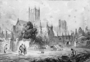 Blick Auf Eine Englische Kathedrale by David I Cox