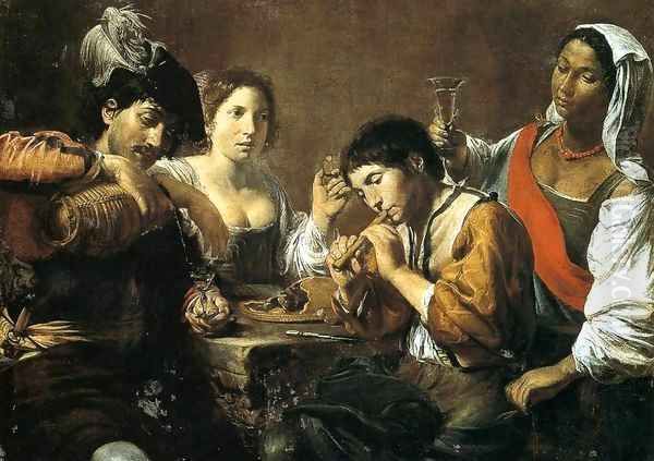 Musician and Drinkers - view 1