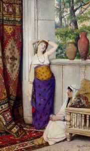 Contemplation In The Harem by Albrecht Frans Lieven Vriendt
