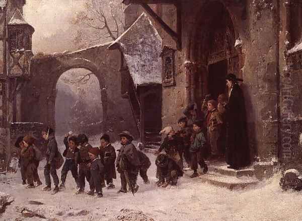 Snow Scene: Children Leaving School, c.1853 - view 1