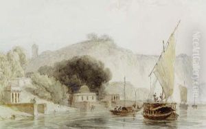 Boats By The Ghats Near Kara, On The Ganges