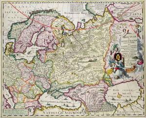 Map of Asia Minor showing Norway, Sweden, Denmark, Lapland, Poland, Turkey, Russia and the Moscow region, c.1626 by Nicolaes (Claes) Jansz Visscher