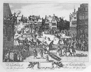 Execution of the Conspirators in the Gunpowder Plot in Old Palace Yard, Westminster, in 1606, 1795 Execution of the Conspirators in the Gunpowder Plot in Old Palace Yard, Westminster, in 1606, 1795